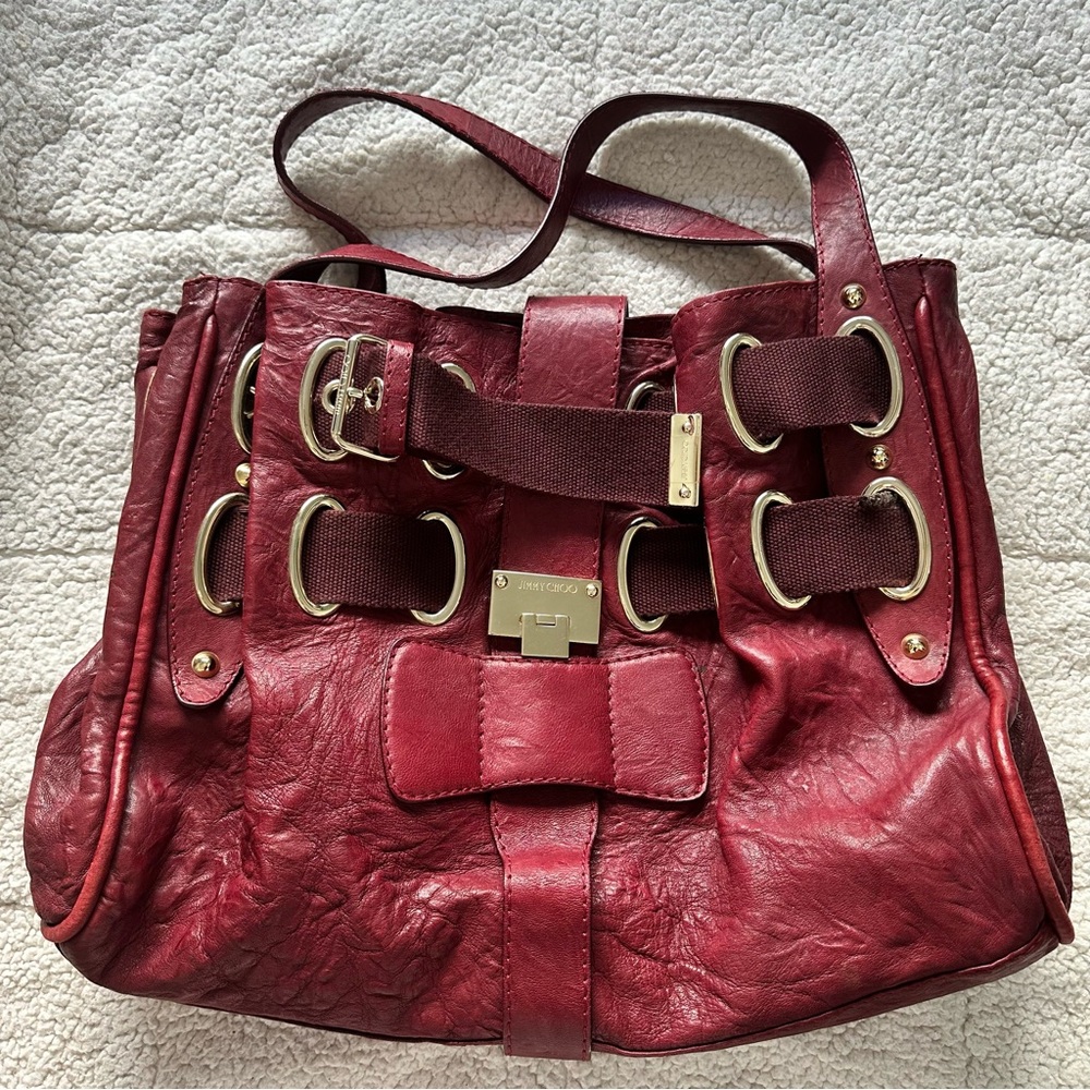 JIMMY CHOO XL Ramona Leather Tote